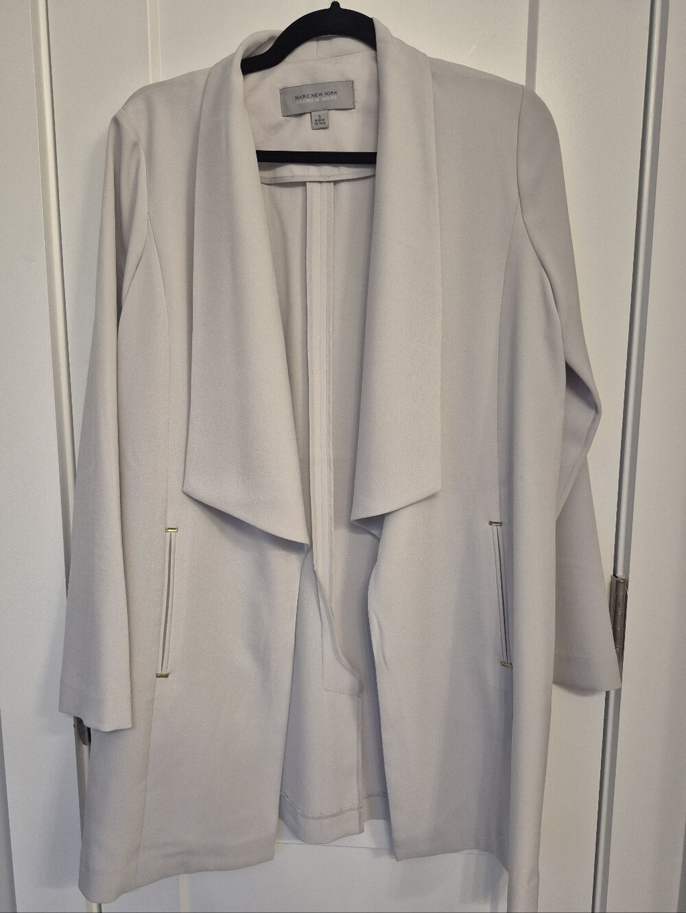 Marc New York Women's Light Gray Open-Front Drape Blazer